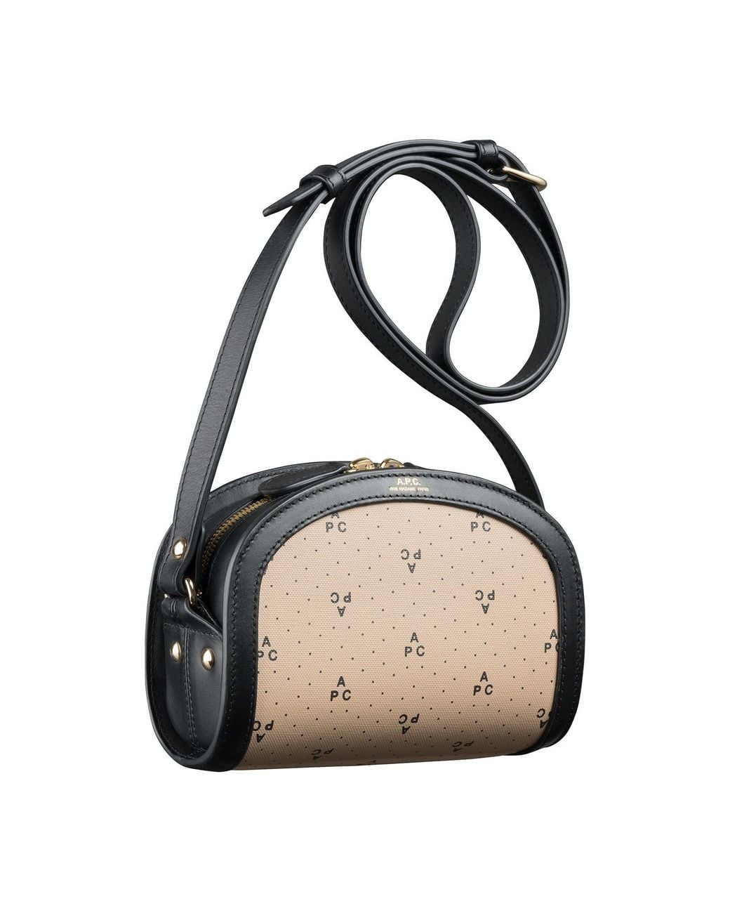 A.P.C. Black A. P.c. Women's Demi-lune Mini Bag One Size In Beige