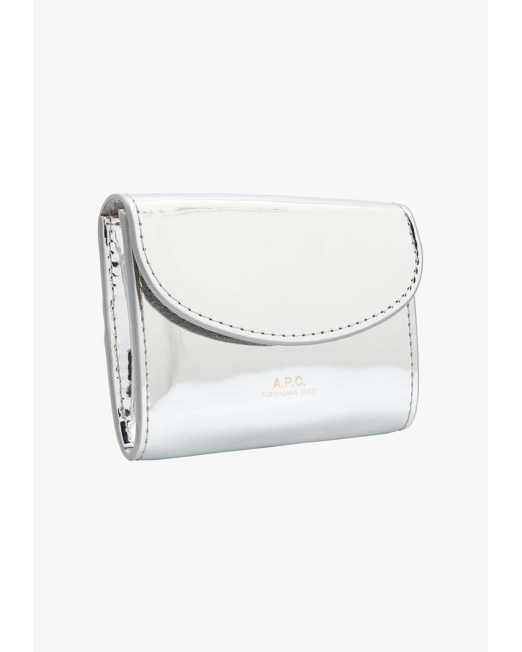 A.P.C. White A. P.c. Women's Genève Business Card Holder One Size In Silvertone