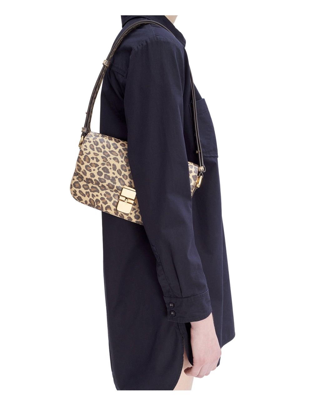 A.P.C. Metallic A. P.c. Women's Grace Shoulder Bag One Size In Leopard Print