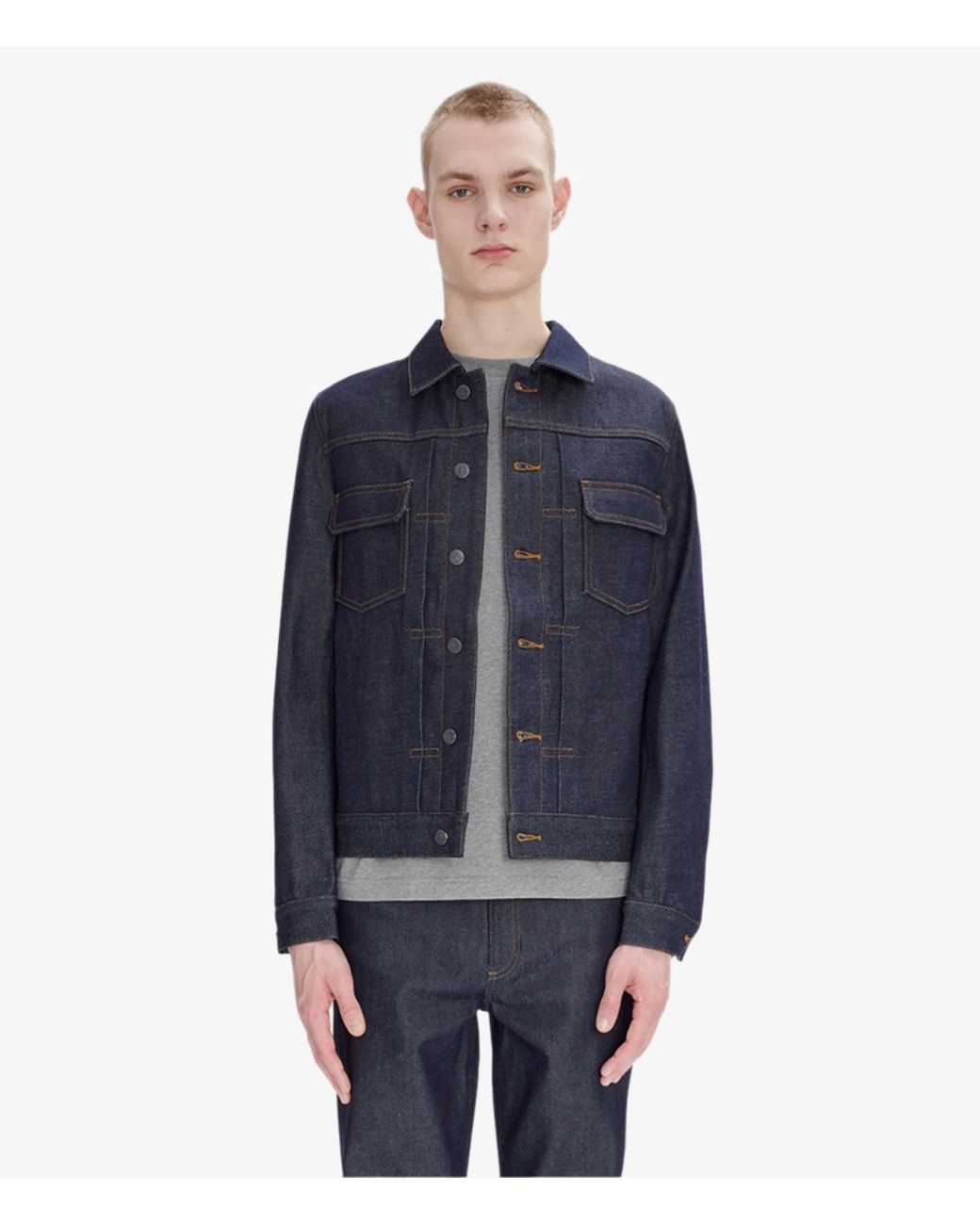 A.P.C. Blue A. P.c. Men's Jean Work Jacket Size: Extra Small In Raw Indigo for men