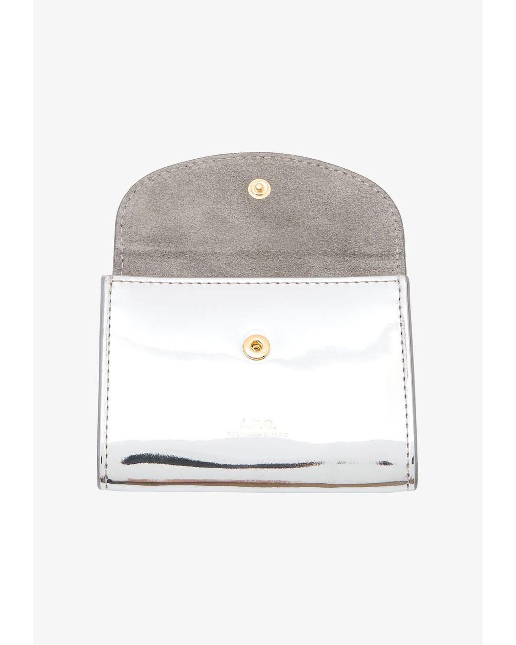 A.P.C. White A. P.c. Women's Genève Business Card Holder One Size In Silvertone