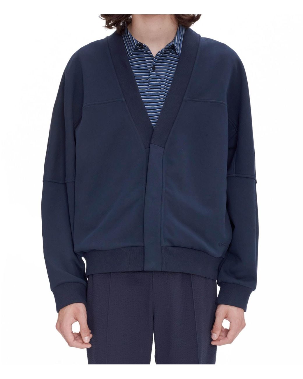 A.P.C. A. P.c. Men's Brian Cardigan Size: Extra Large In Navy Blue for men