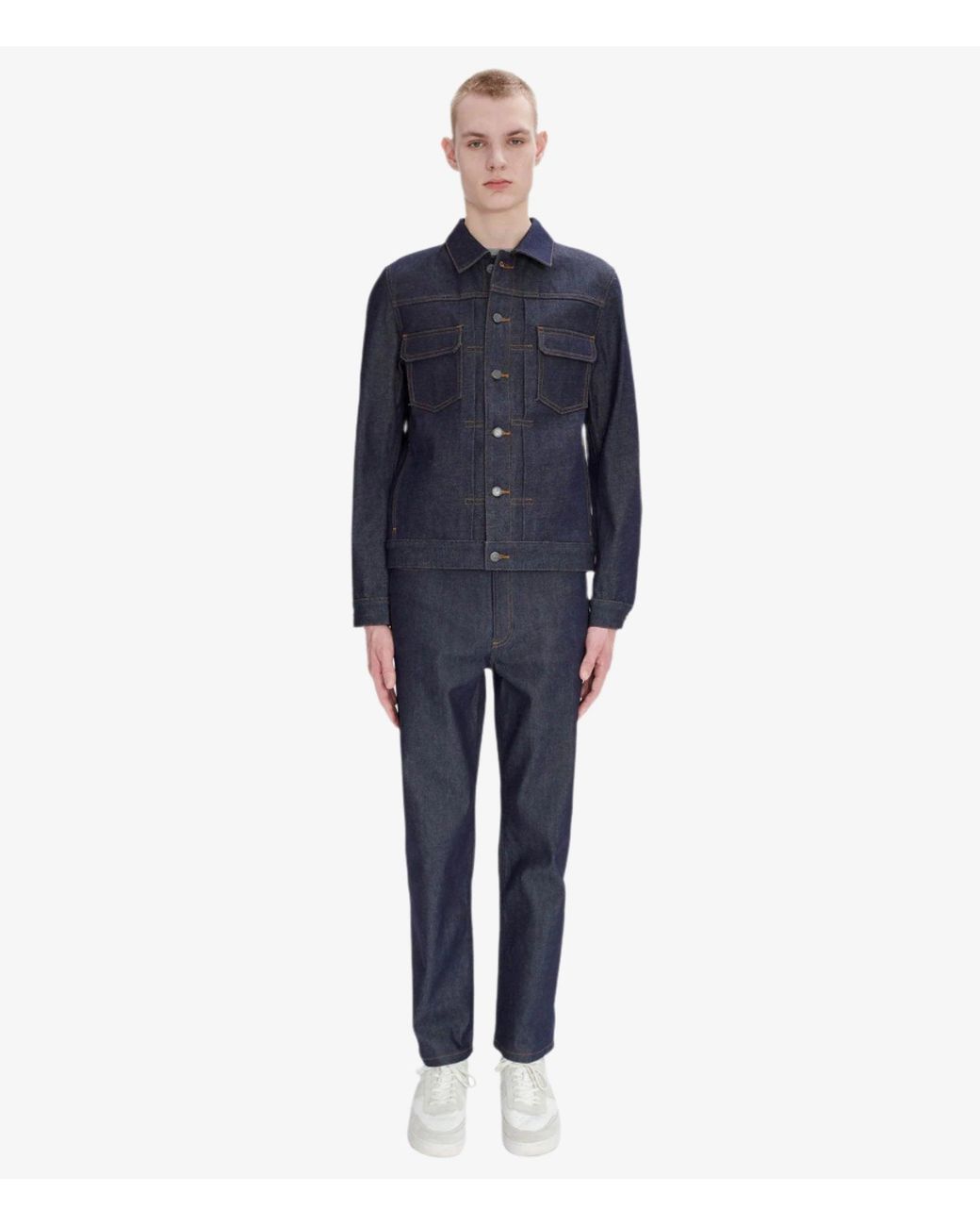 A.P.C. Blue A. P.c. Men's Jean Work Jacket Size: Extra Small In Raw Indigo for men