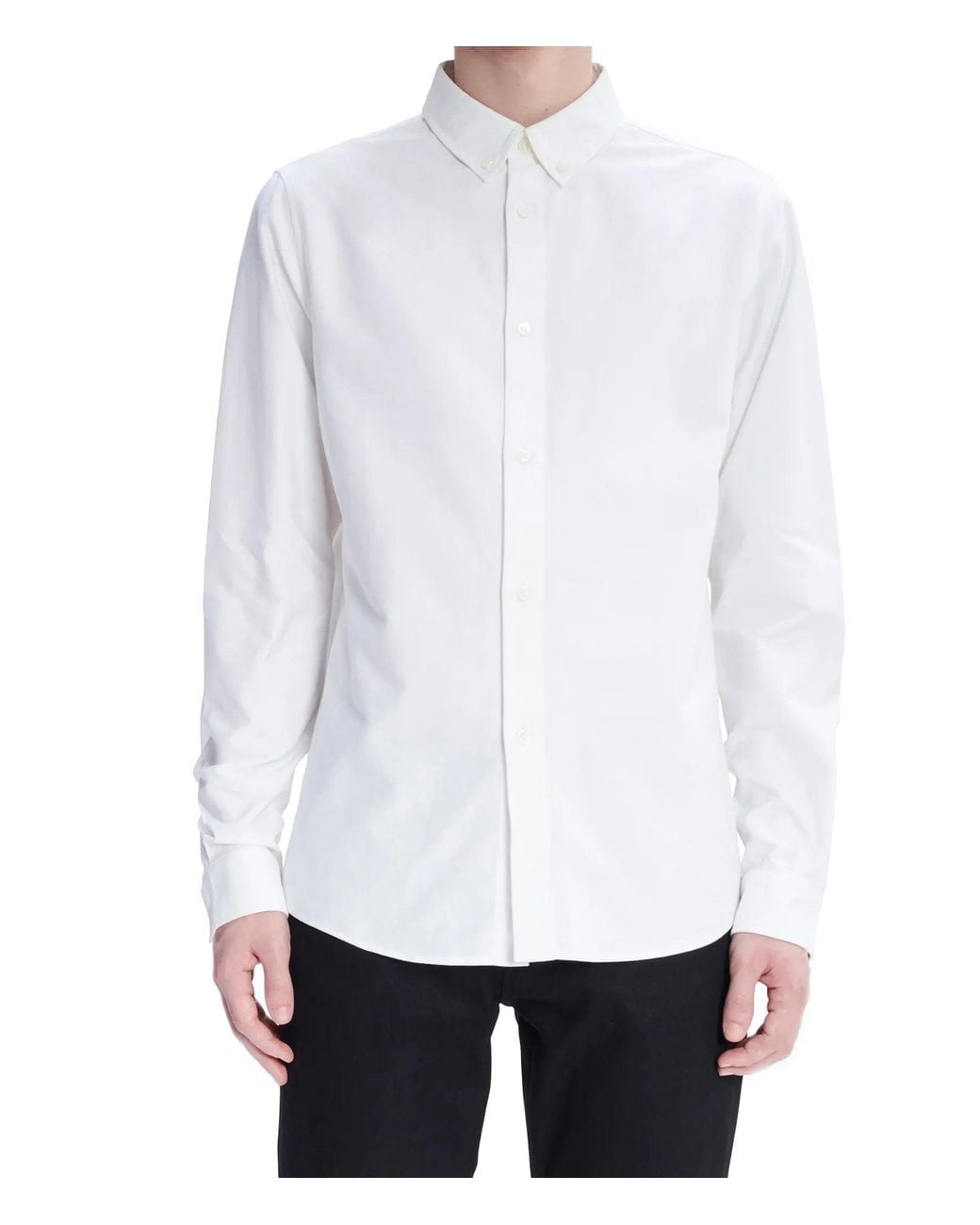 A.P.C. White A. P.c. Men's Button Down Shirt Size: Extra Small In Navy Blue for men