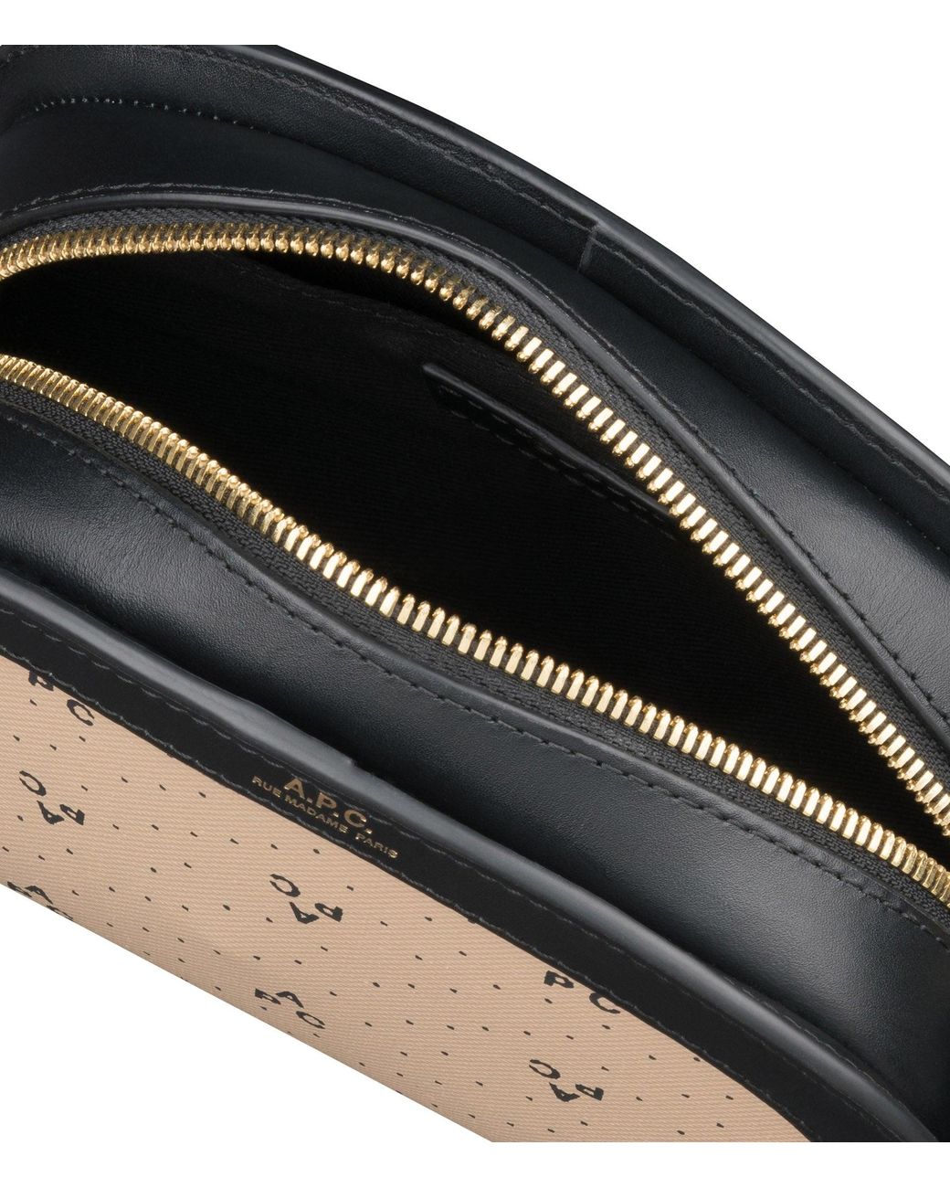 A.P.C. Black A. P.c. Women's Demi-lune Mini Bag One Size In Beige