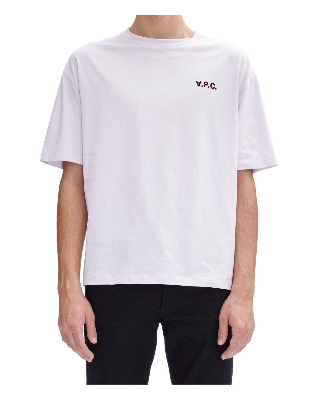 A.P.C. White A. P.c. Men's Joachim T-shirt Size: Medium In Lilac for men
