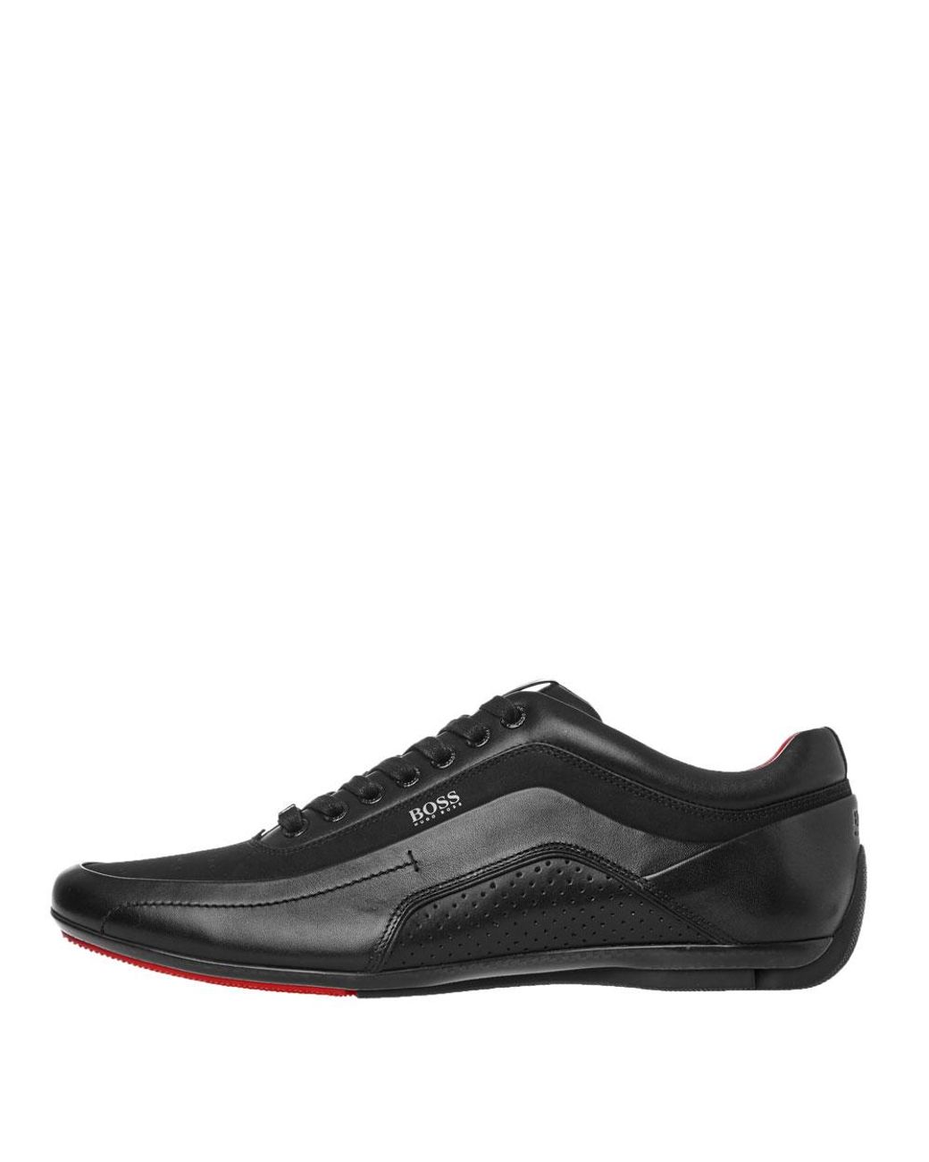BOSS by HUGO BOSS Leather Hb Racing Trainers in Black for Men | Lyst UK
