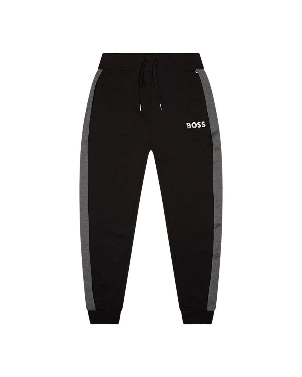 HUGO - Cotton-terry tracksuit bottoms with logo label