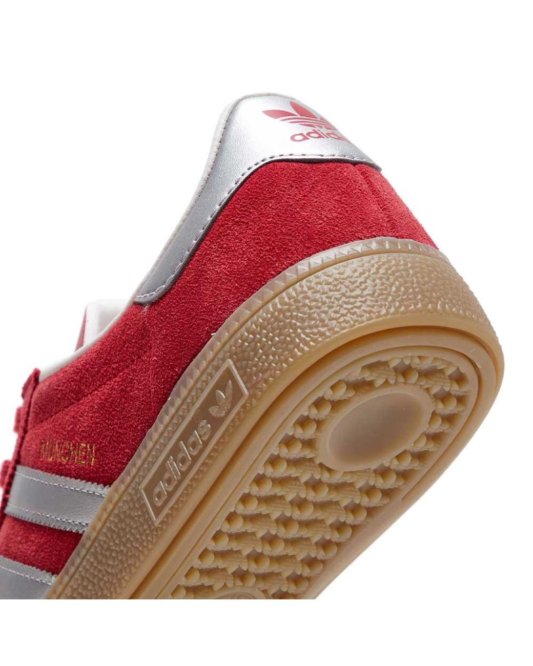 adidas Red And Silver Munchen Trainers for Men | Lyst