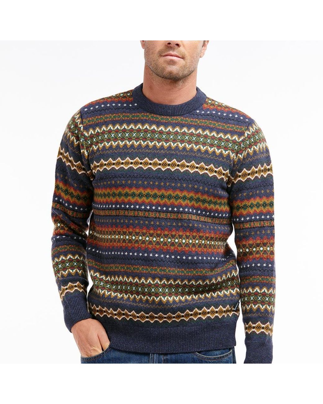 Barbour Case Fairisle Knit Jumper in Black for Men | Lyst