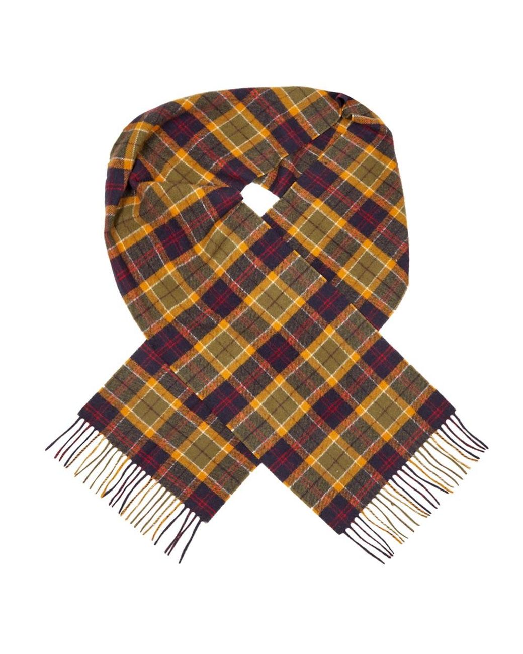Barbour Tartan Wool Scarf in Green for Men Lyst