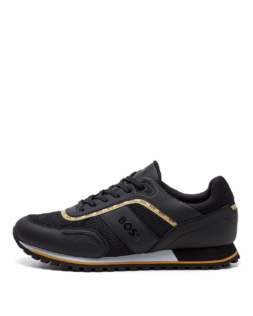 BOSS by HUGO BOSS Black Mixed Material Trainers for Men | Lyst
