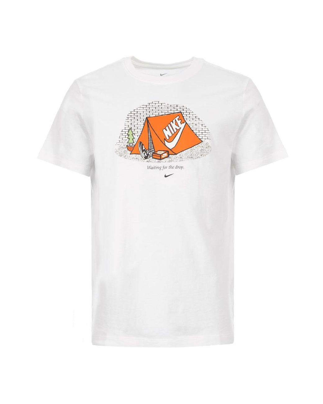 Nike Shirt Adult Medium White Orange Swoosh Spell Out Logo Just Do