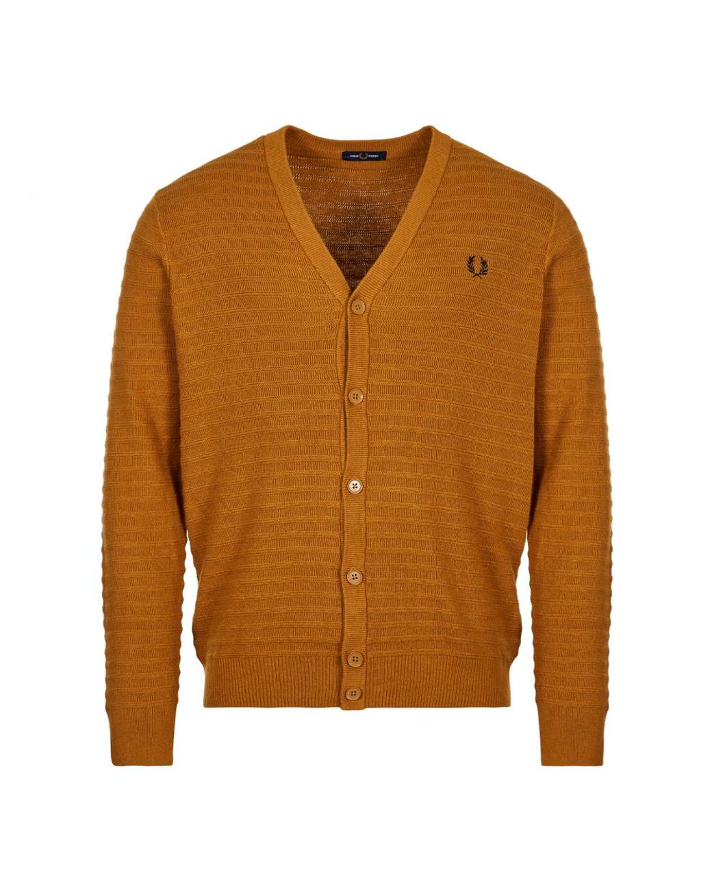 Fred Perry Knitted Cardigan in Brown for Men | Lyst