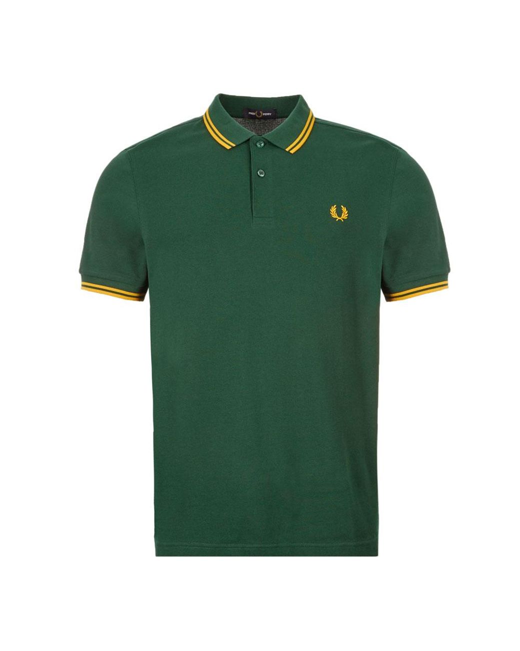 Fred Perry Twin Tipped Polo Shirt – Ivy / Gold in Green for Men | Lyst
