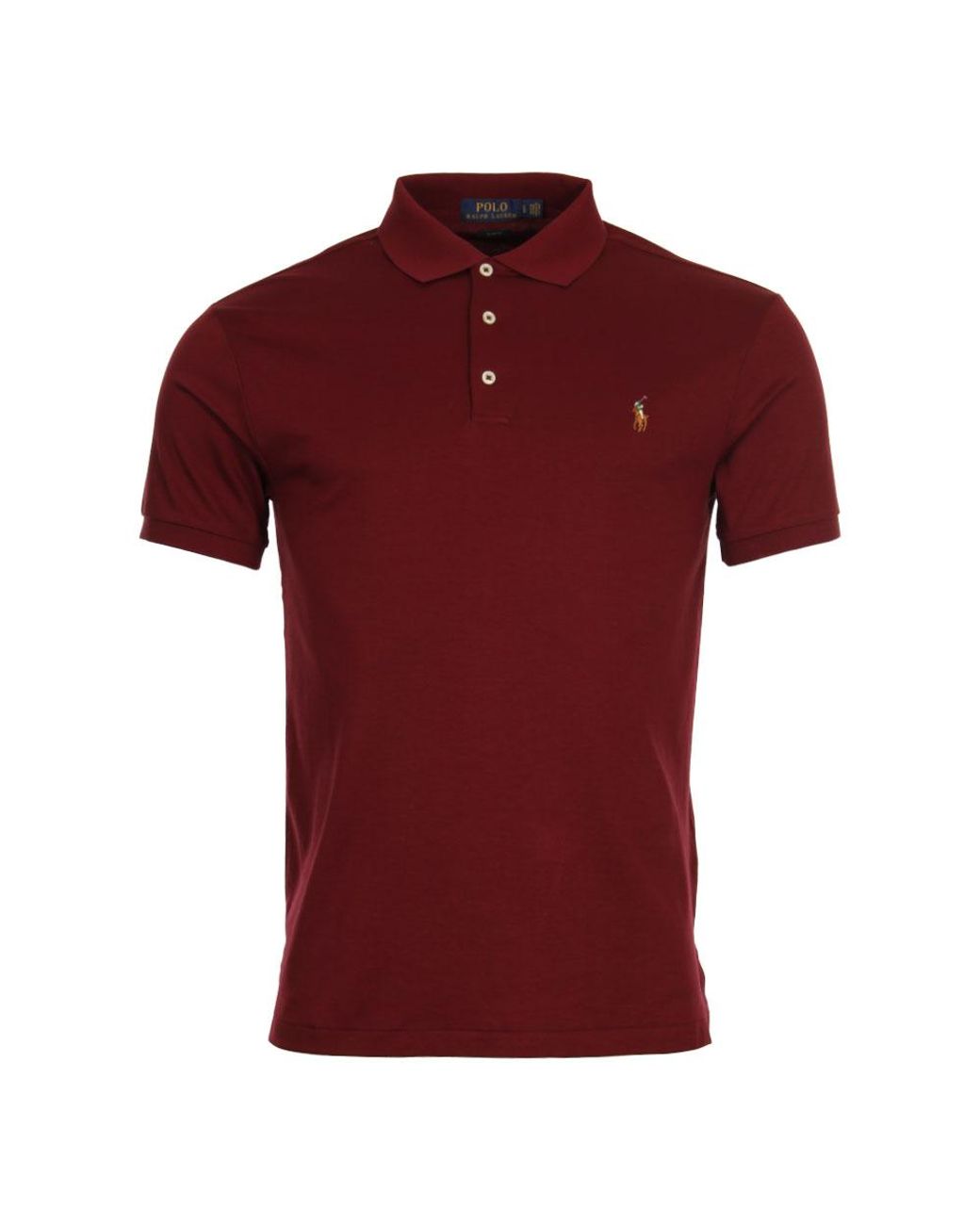 Ralph Lauren Pima Polo Shirt, Slim Fit Wine Red Polo for Men | Lyst