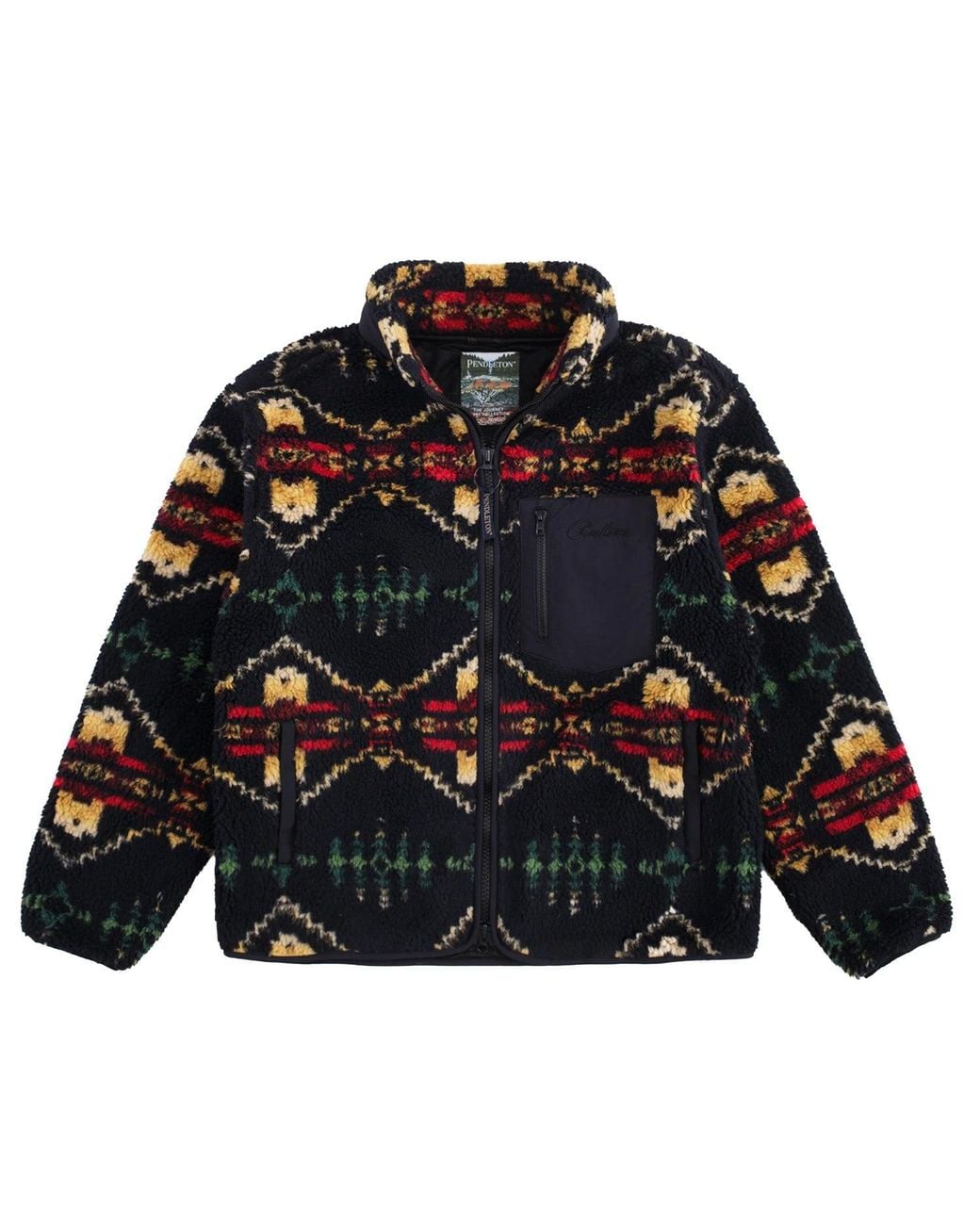 Pendleton Black Jacquard Sherpa Fleece for men
