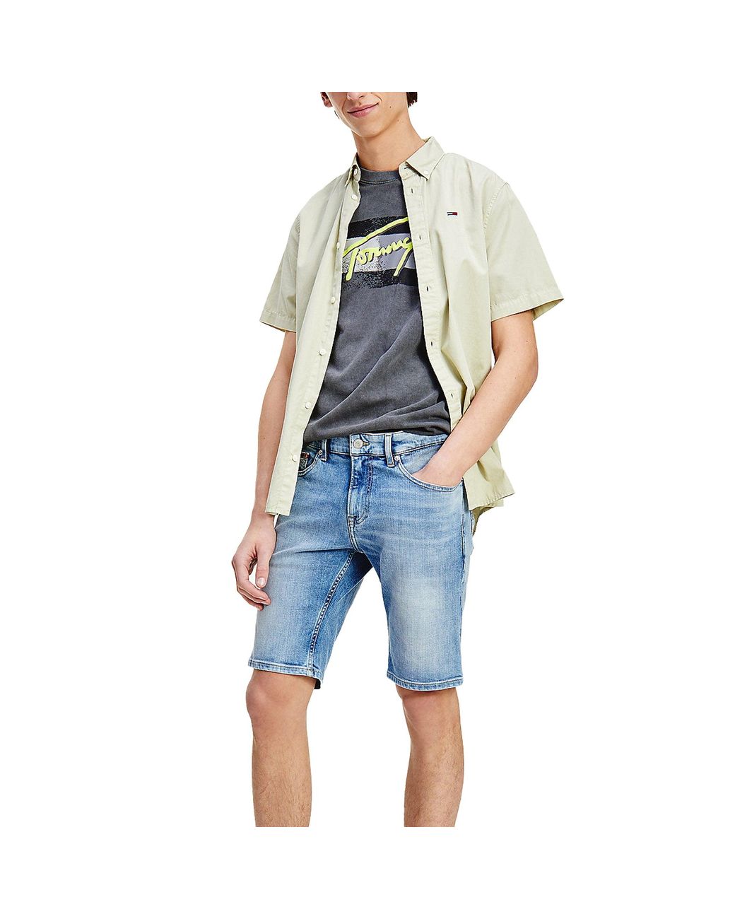 Tommy Hilfiger Tommy Jeans Scanton Slim Denim Shorts Hampton Light Stretch  in Blue for Men - Save 27% - Lyst