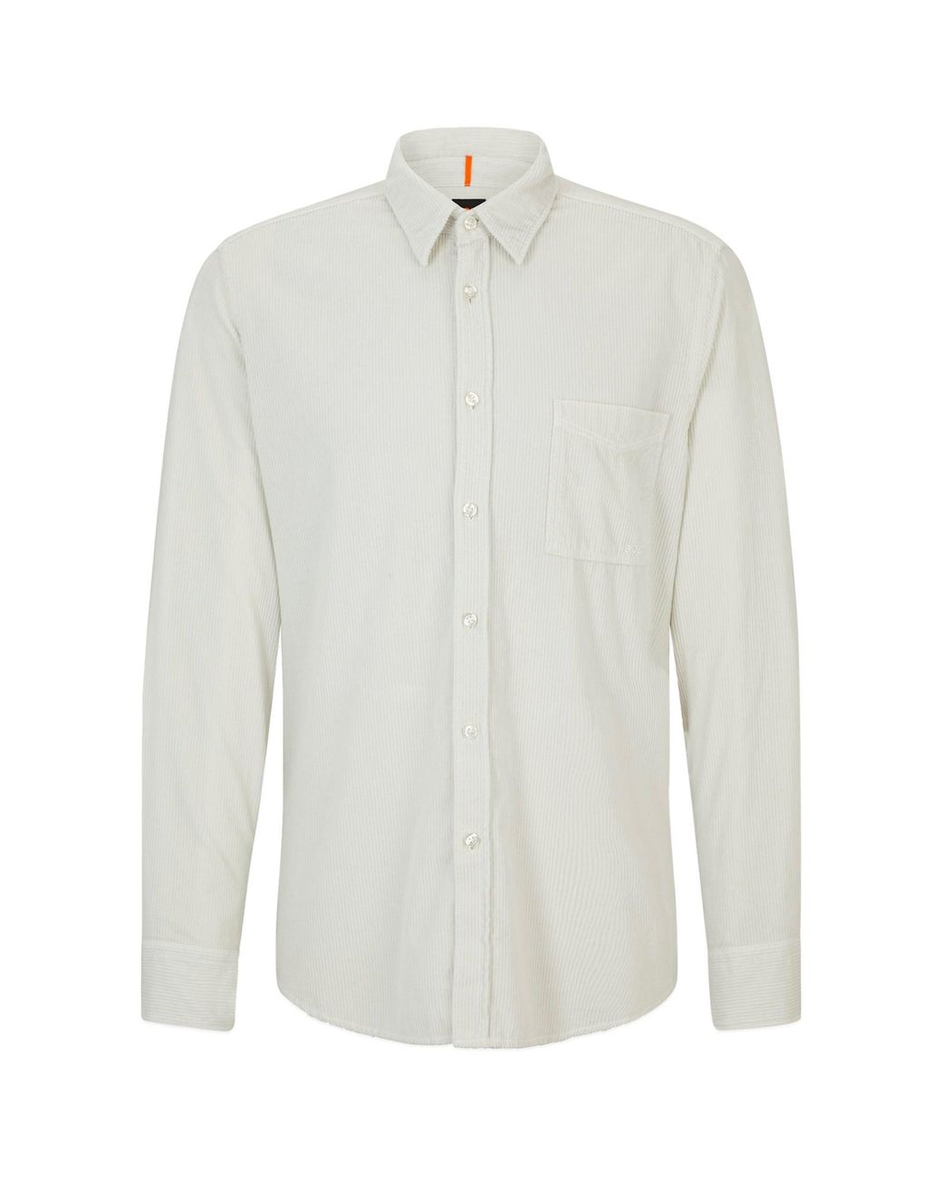 Boss White Relegant 6 Corduroy Shirt Light Pale Small for men
