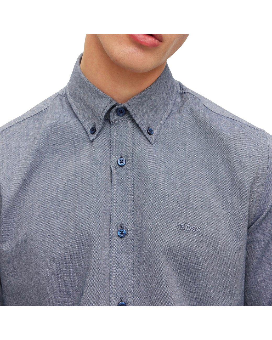 Boss Blue Rickert Oxford Regular Fit Ls Shirt Navy Small for men