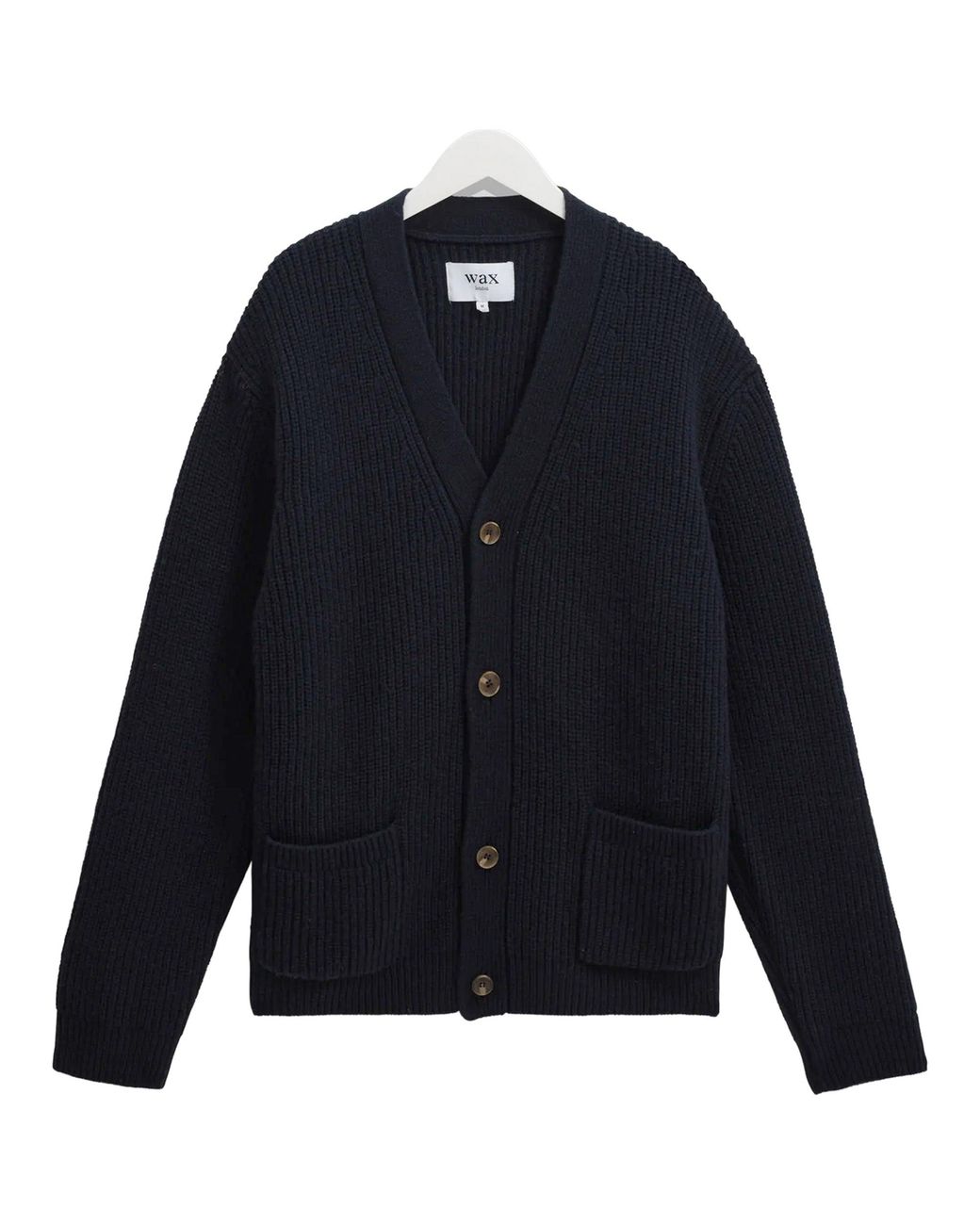 Wax London Blue Walker Rib Stitch Cardigan for men