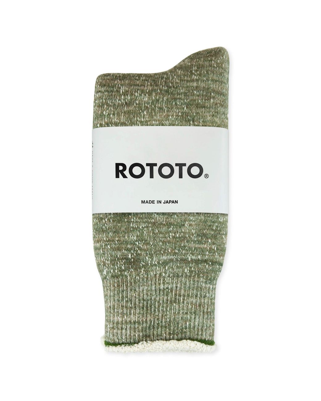 RoToTo Green Double Face Merino Wool Crew Socks for men