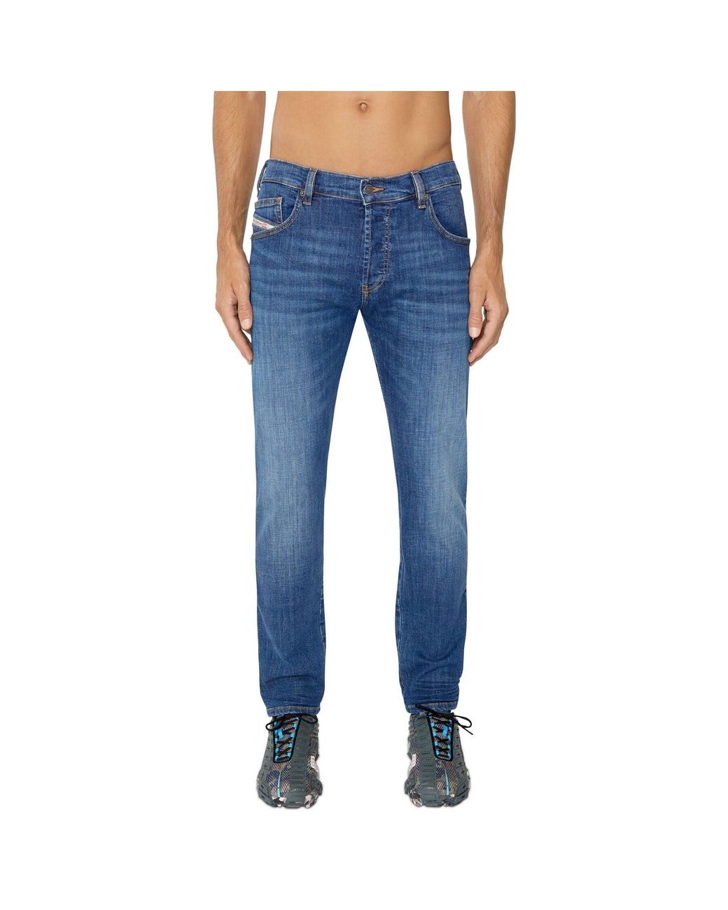 DIESEL Blue D-yennox 0ihar Tapered Fit Jeans Mid 32/30 for men