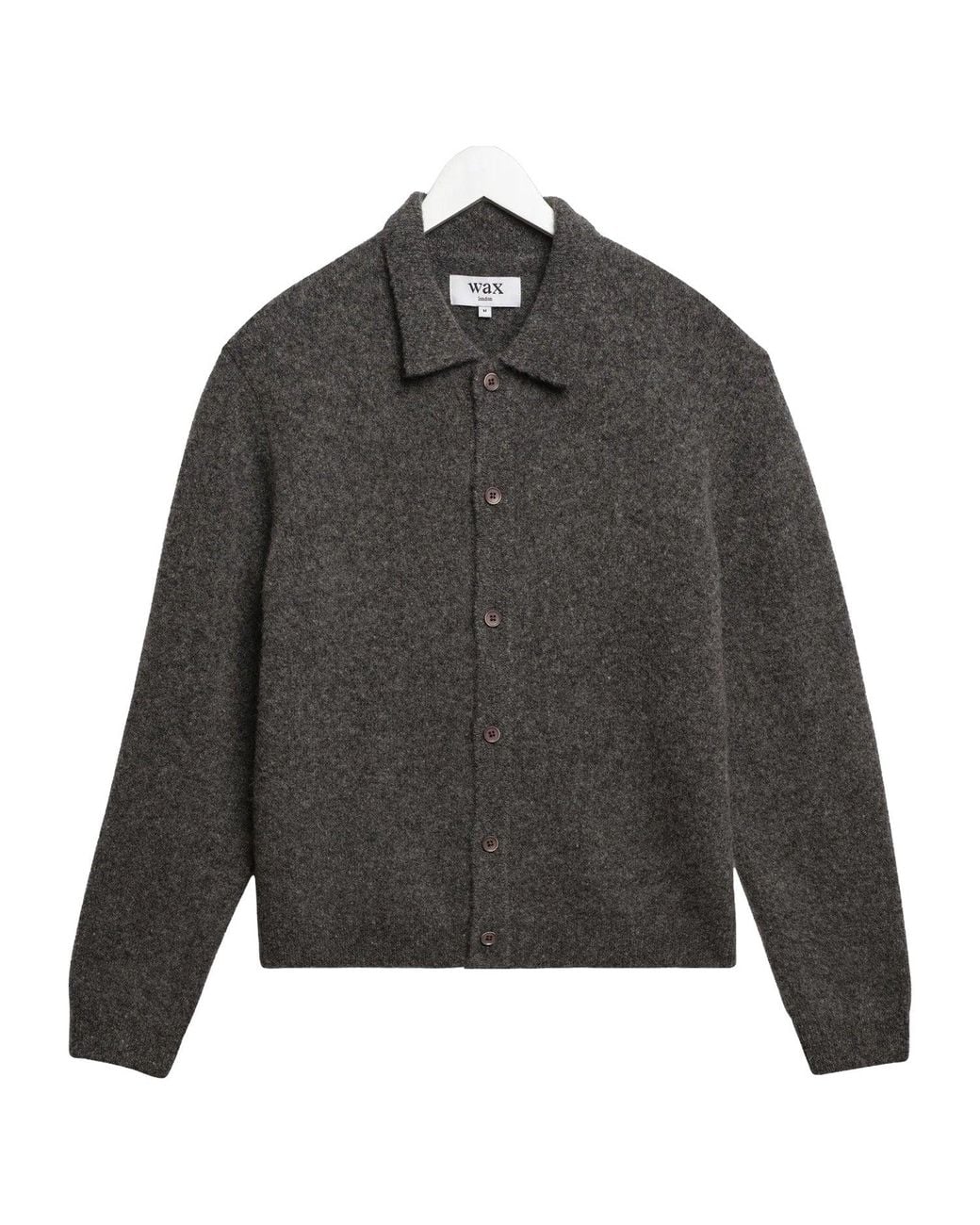 Wax London Gray Tristan Fluffy Wool Blend Polo for men