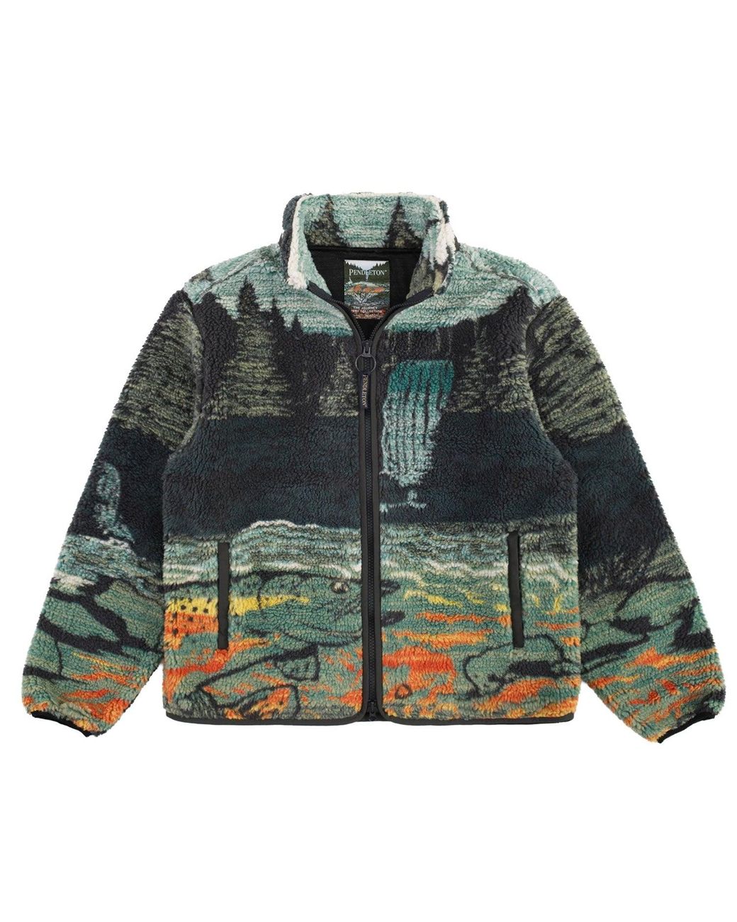 Pendleton Green Jacquard Sherpa Fleece for men