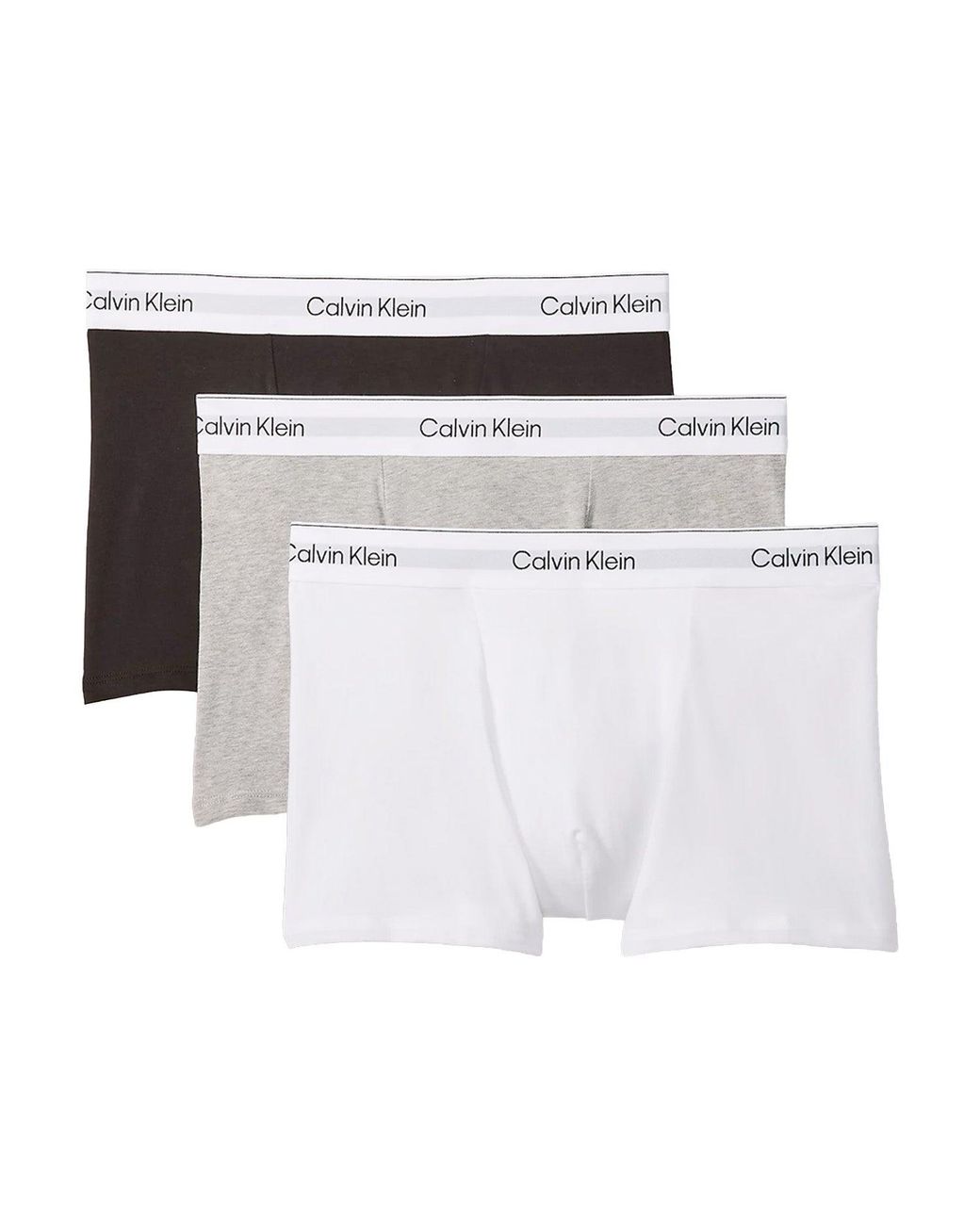 Calvin Klein White 3 Pack Icon Cotton Stretch Relaxed Fit Trunk for men