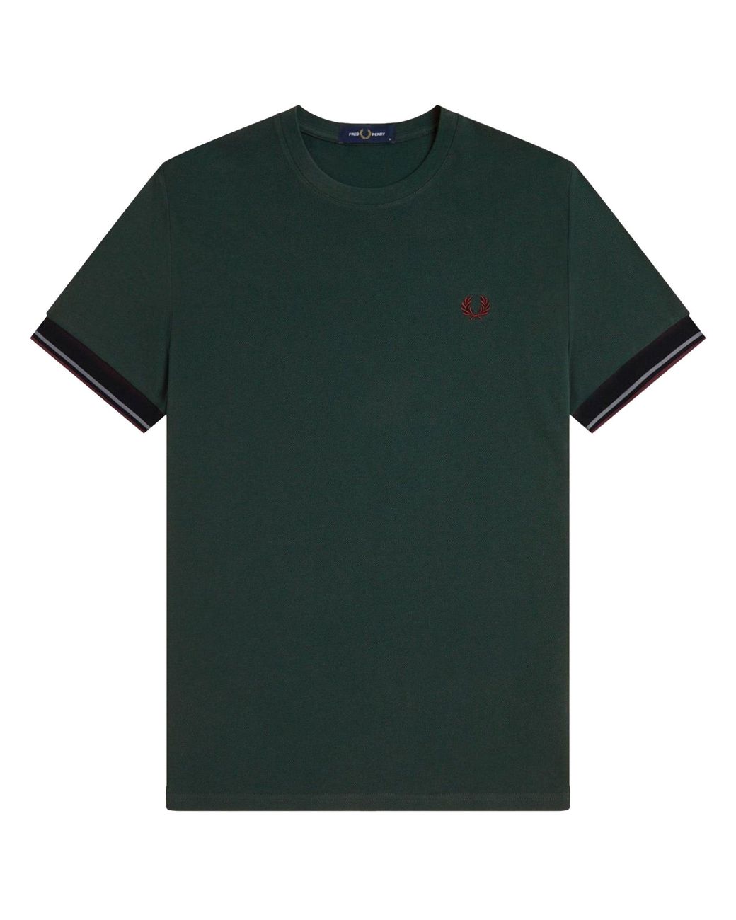 Fred Perry Green Twin Tipped Cuff T-Shirt for men