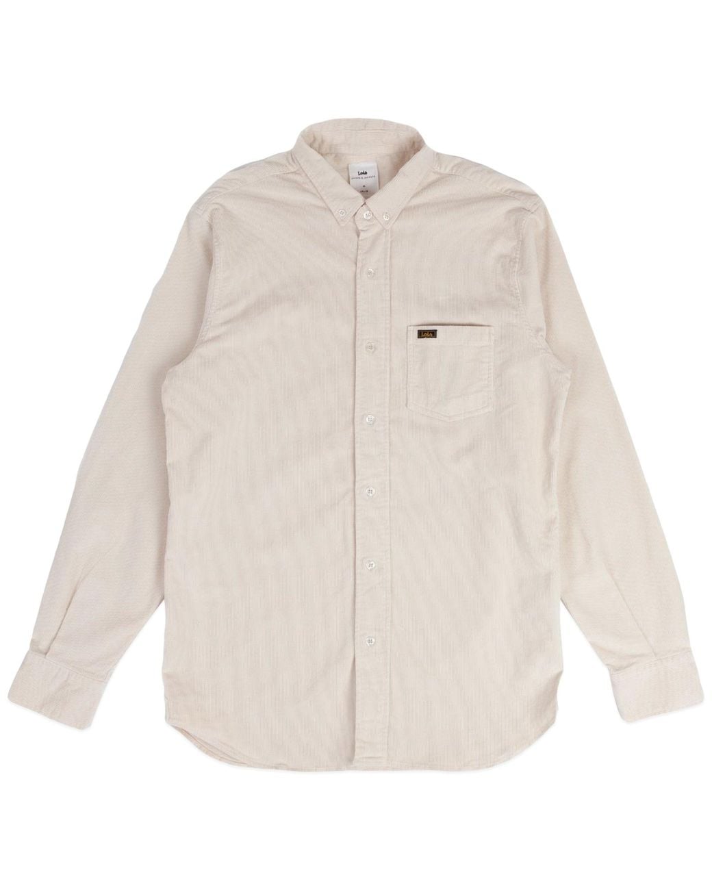 Lois White Thomas R Needle Cord Shirt for men