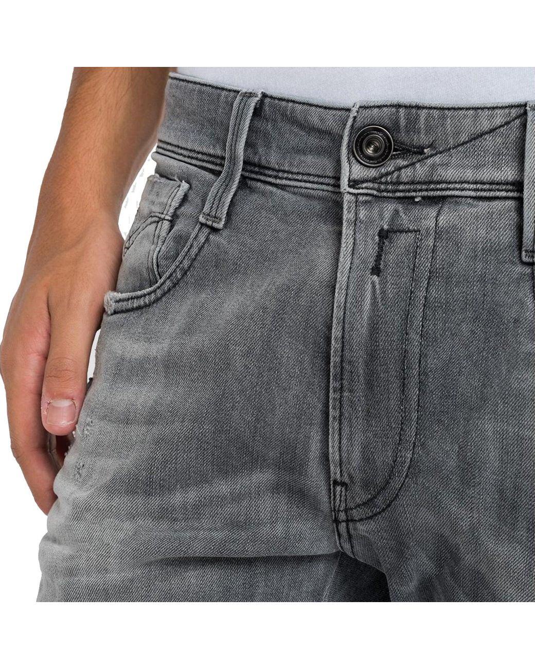Replay Denim Anbass Slim Jeans in Grey 