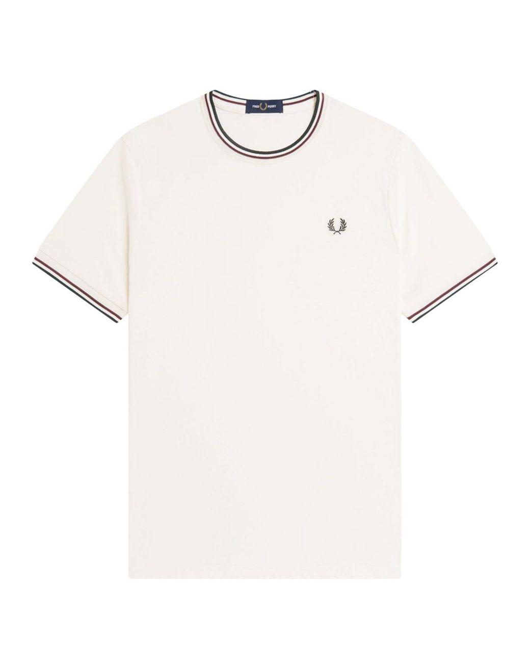 Fred Perry White Twin Tipped T-Shirt for men