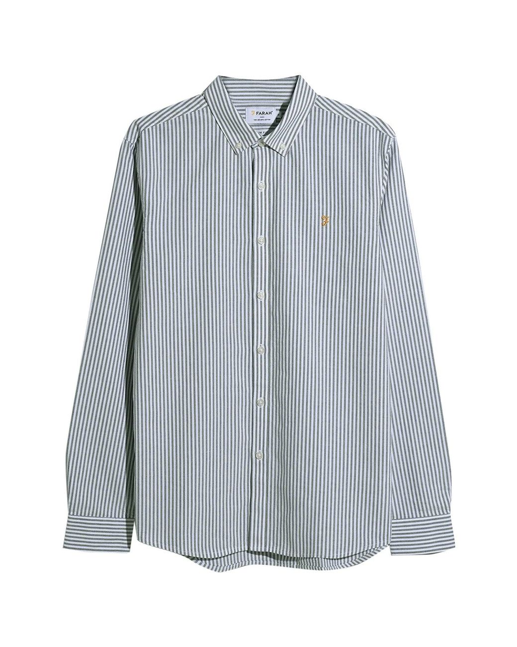 Farah Blue Brewer Striped Oxford Shirt for men