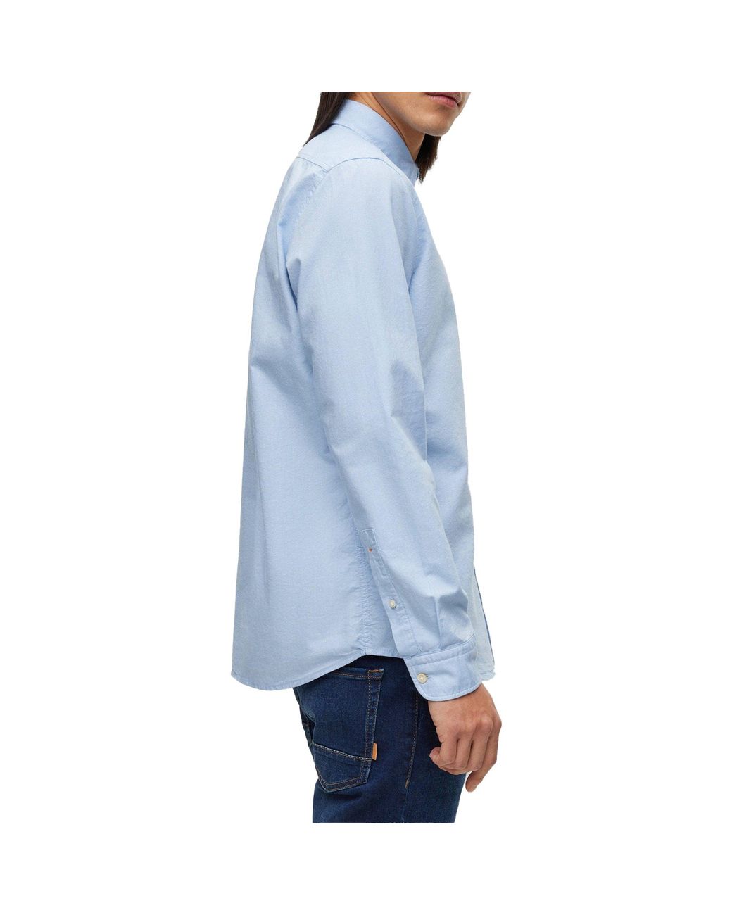Boss Blue Rickert Oxford Regular Fit Ls Shirt Sky Small for men