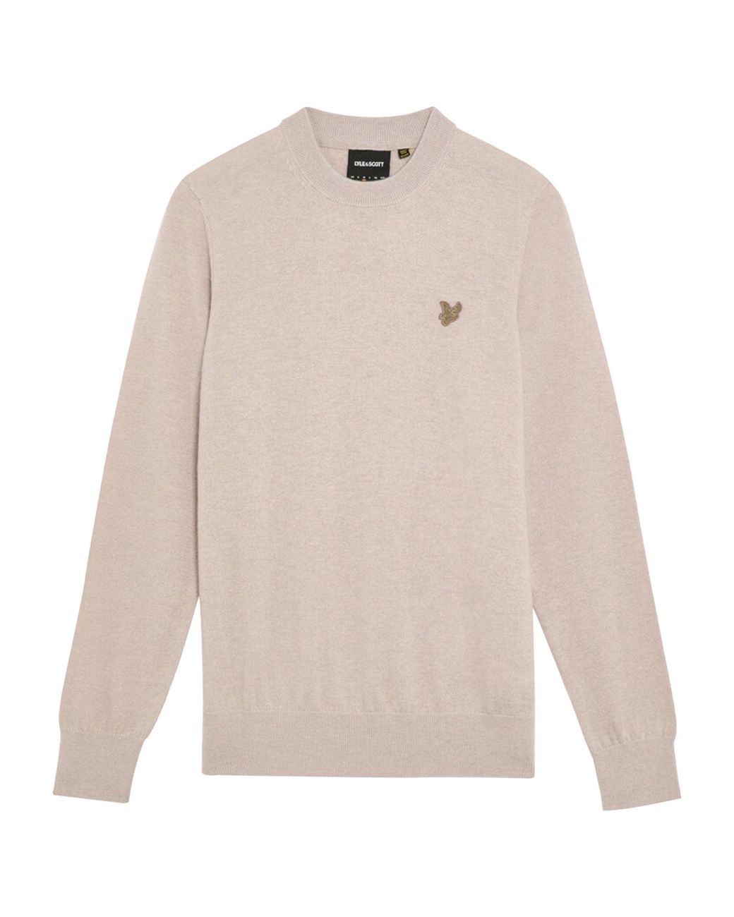 Lyle & Scott White Lyle & Scott Tonal Eagle Lambswool Crew Neck Jumper for men