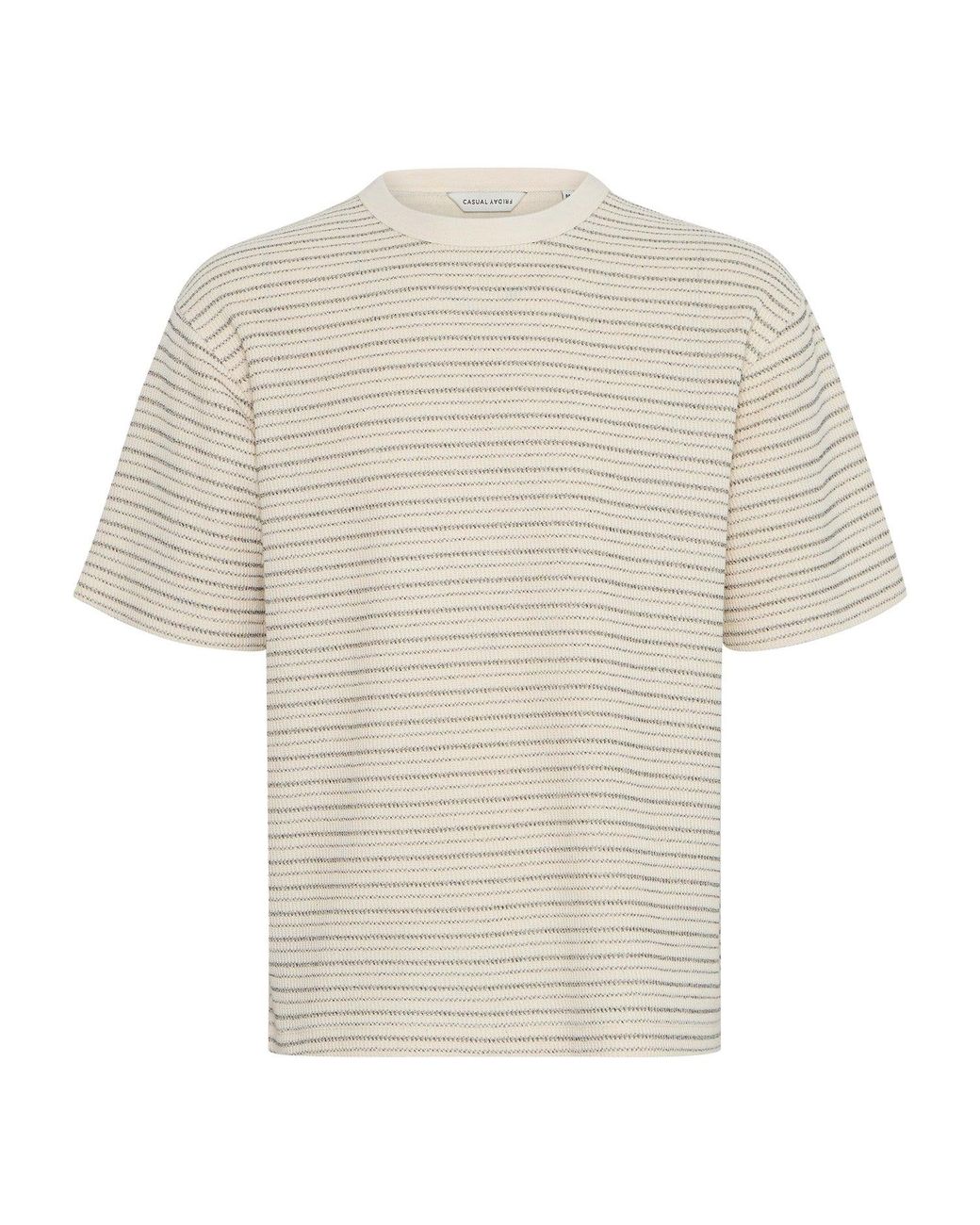 Casual Friday White Frederik Stripe Slub Tee for men