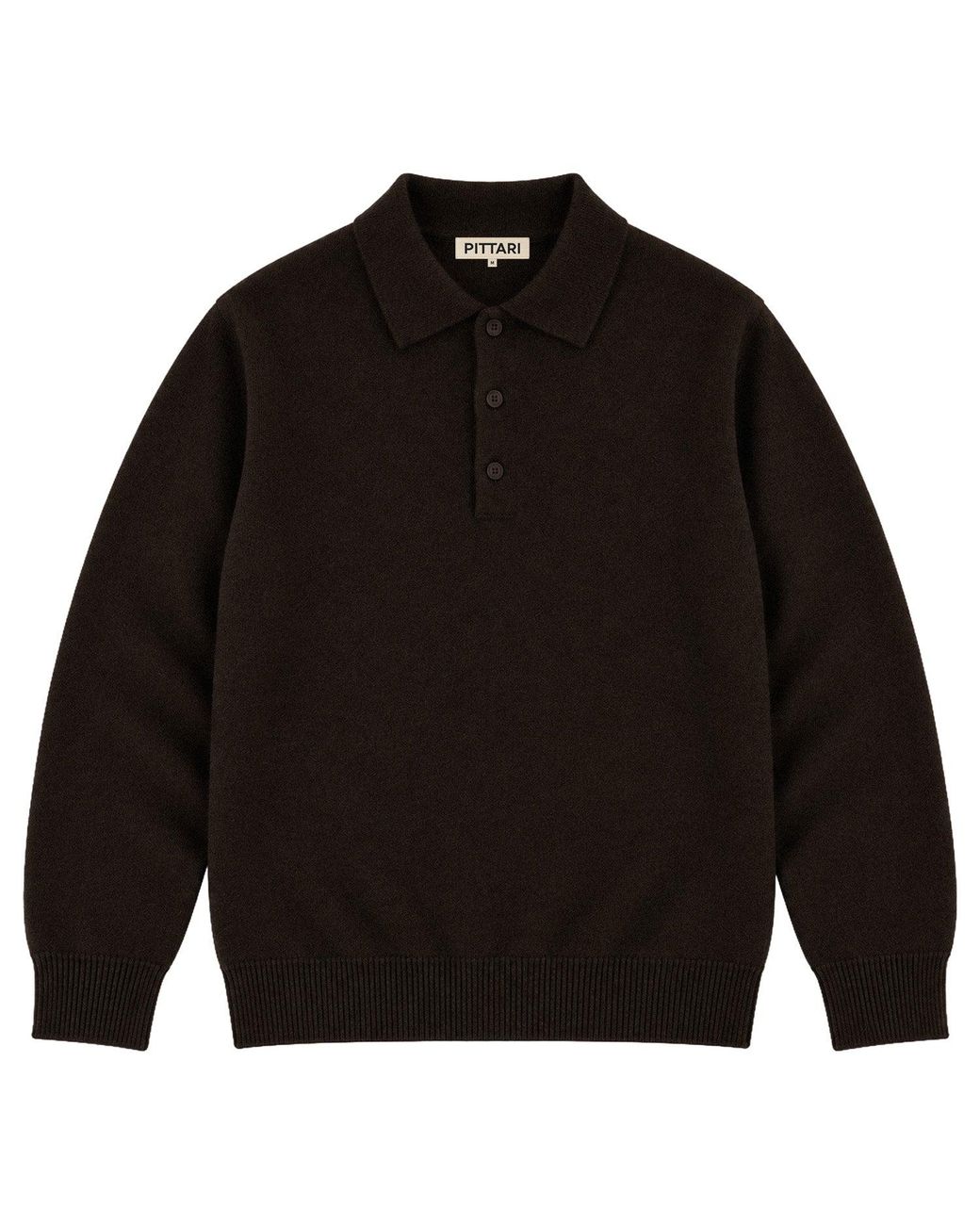 Pittari Black Lambswool Polo for men