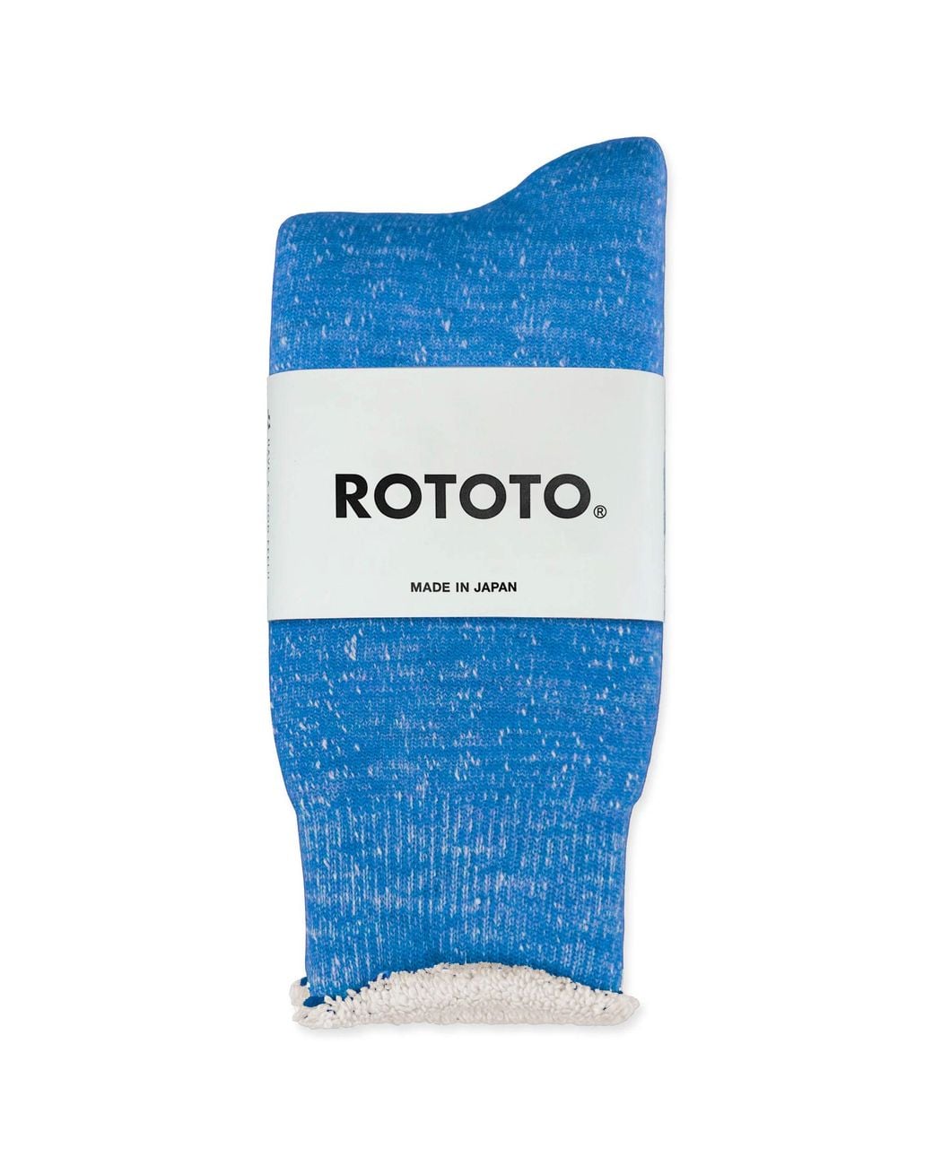 RoToTo Blue Double Face Merino Wool Crew Socks for men