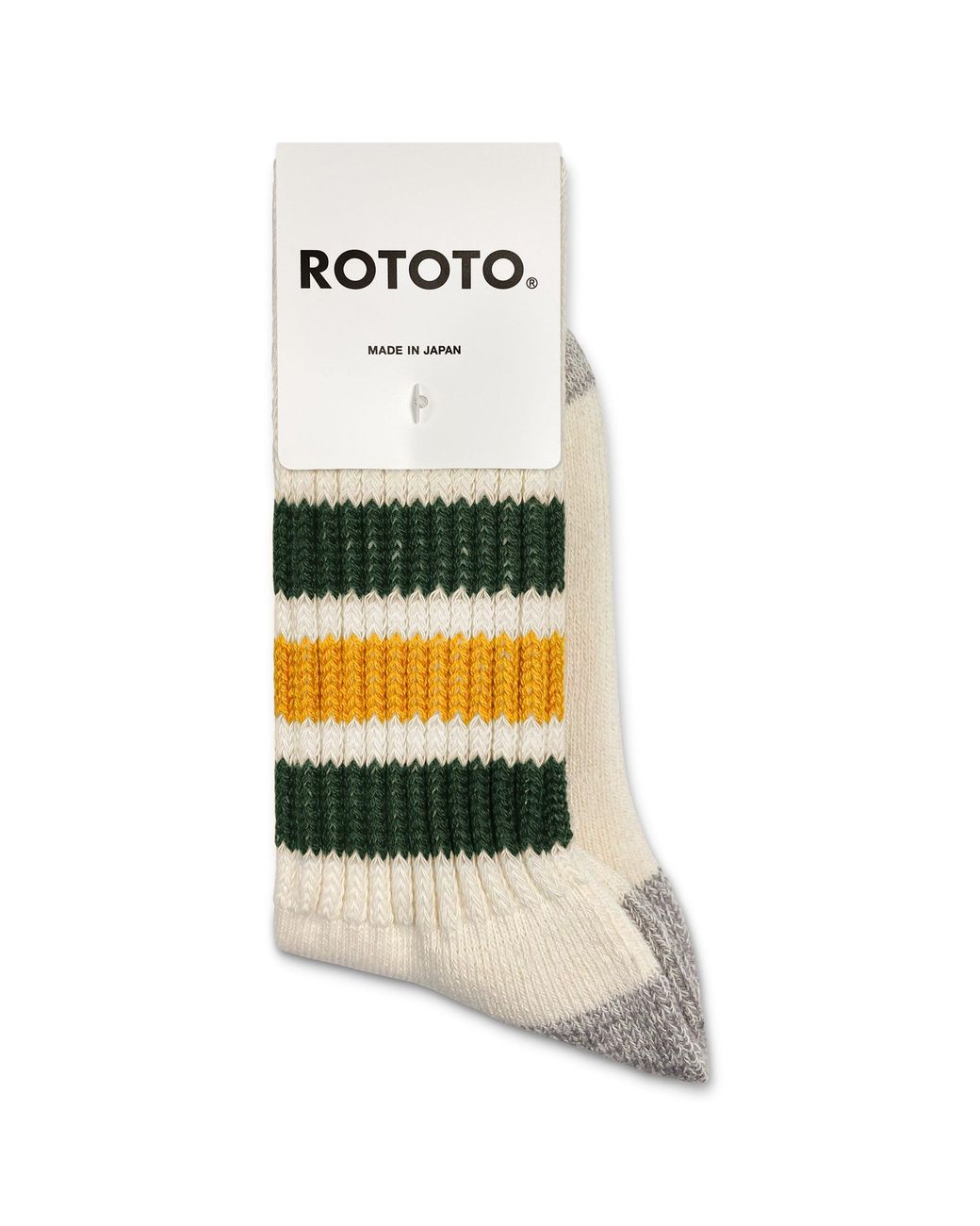 RoToTo White Coarse Ribbed Old School Crew Socks for men