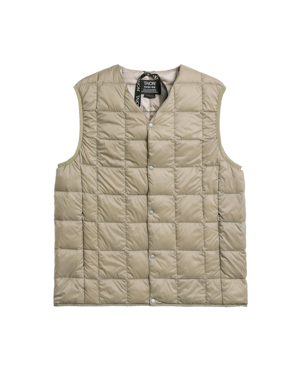 Taion Natural Original V Neck Down Vest for men