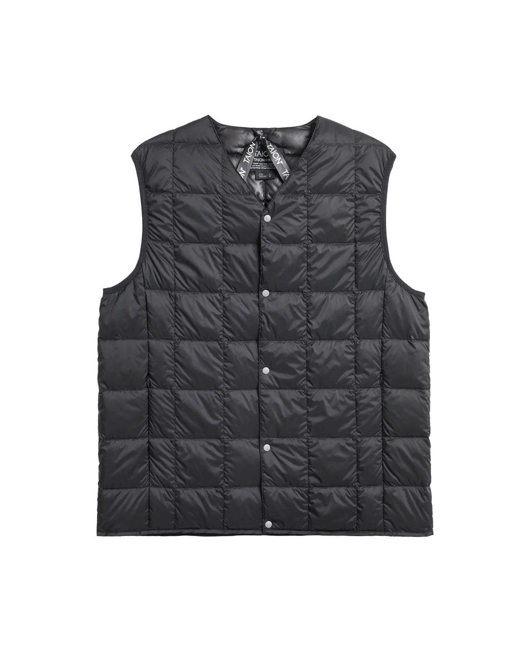 Taion Gray Original V Neck Down Vest for men