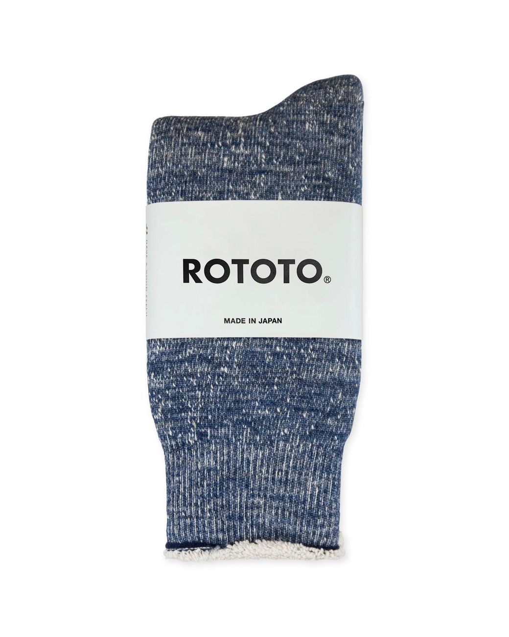 RoToTo Blue Double Face Merino Wool Crew Socks for men
