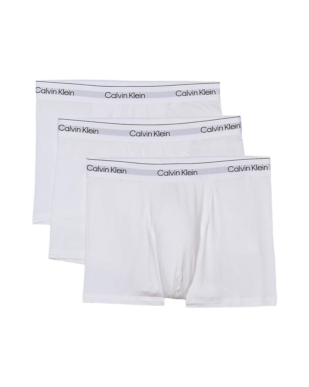 Calvin Klein White 3 Pack Icon Cotton Stretch Relaxed Fit Trunk for men