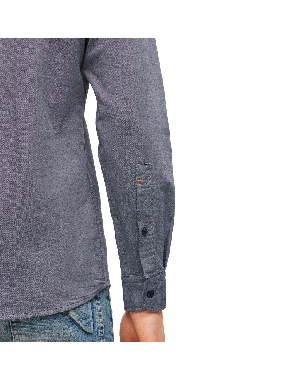 Boss Blue Rickert Oxford Regular Fit Ls Shirt Navy Small for men