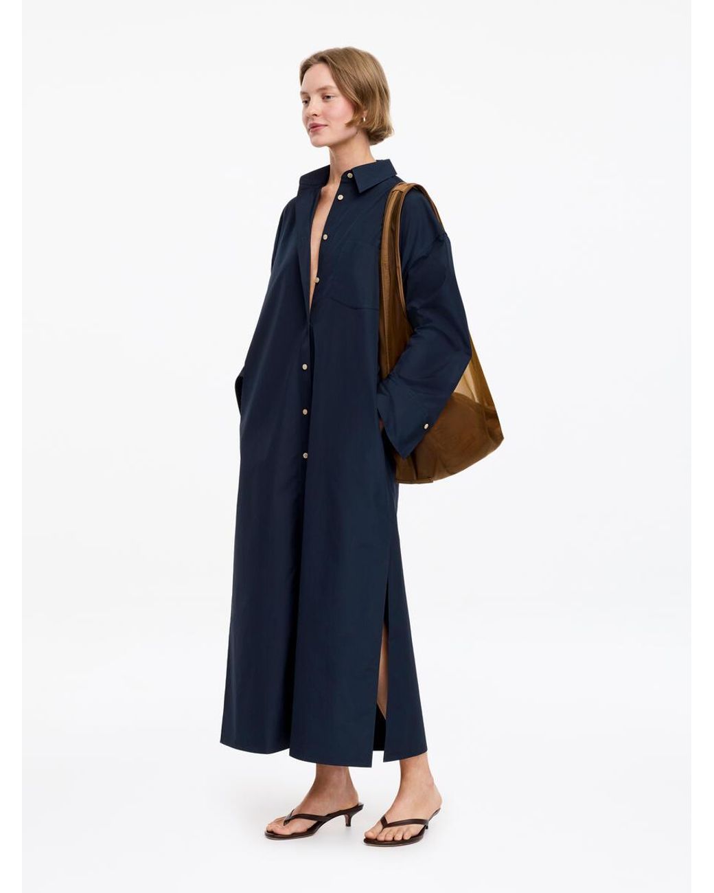 ARKET Blue Cotton Shirt Dress