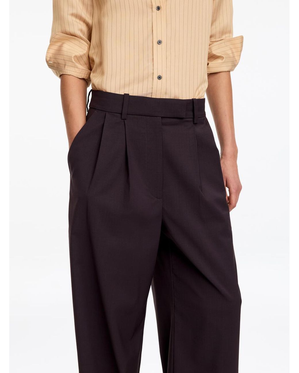 ARKET Purple Wide Tailored Trousers