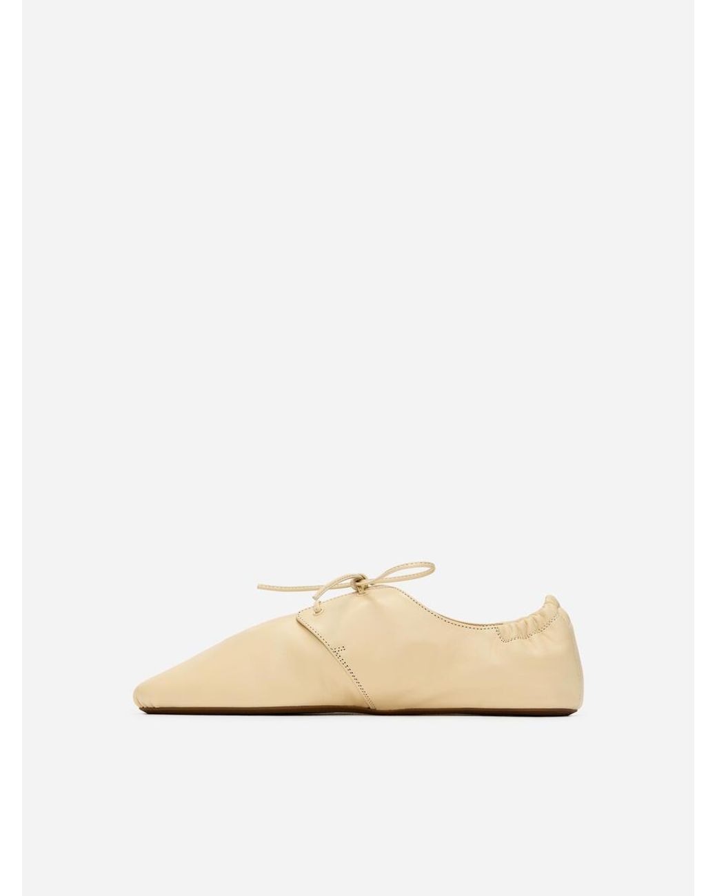 ARKET Natural Soft Leather Lace-Up Shoes