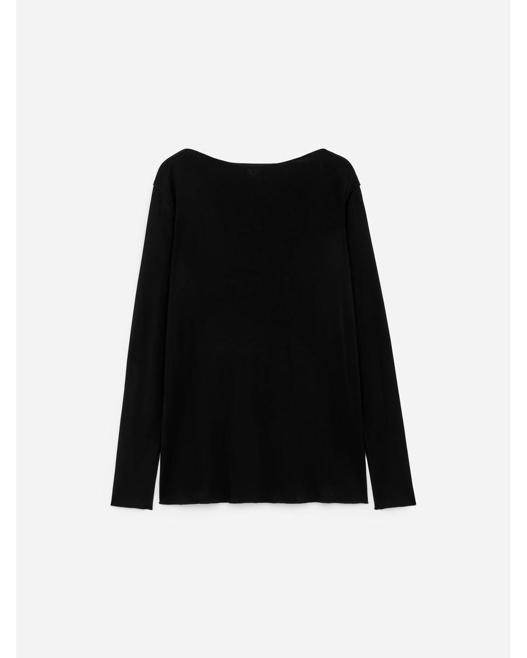 ARKET Black Satin Boat-Neck Top